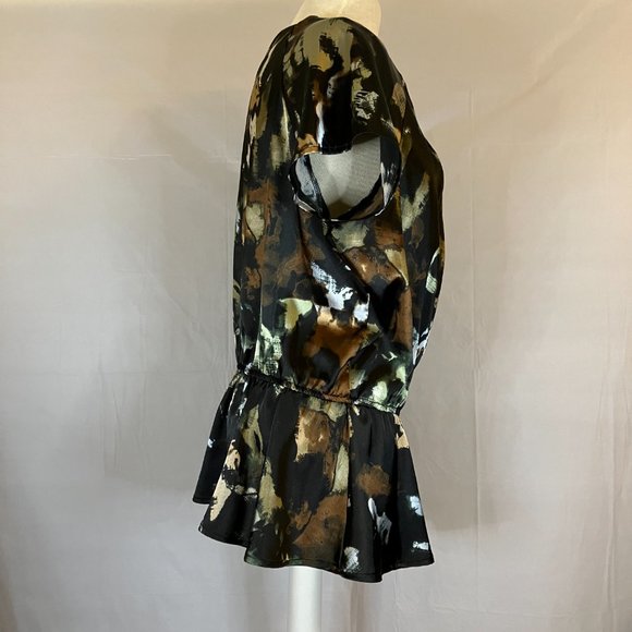 Pleione Womens Satin Peplum Blouse Size XL - Picture 5 of 13